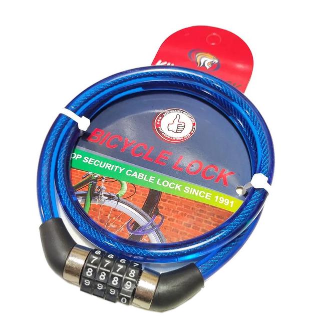 Замок велосипедный Kihuu Lock 001 тросовый кодовый 1x65 см Blue (29703710)