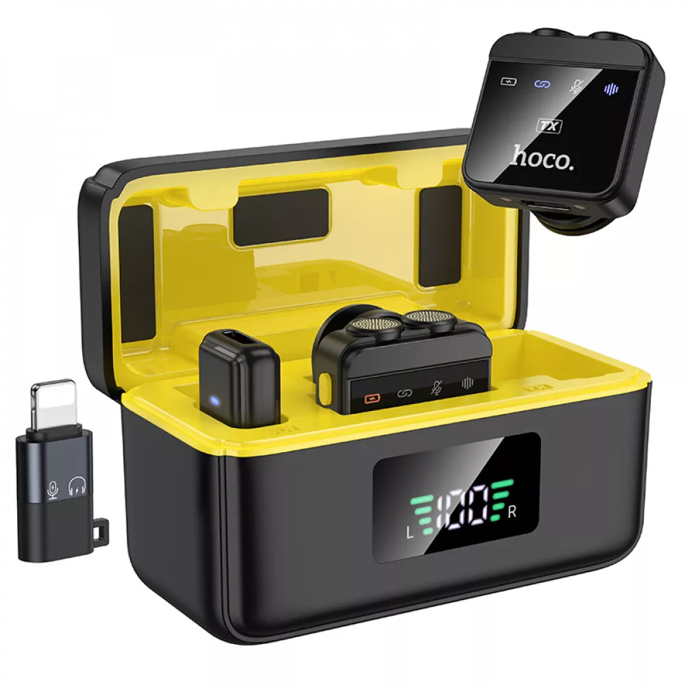 Микрофон беспроводной петличный Hoco L17 Dual-Mic Magnetic (785828)