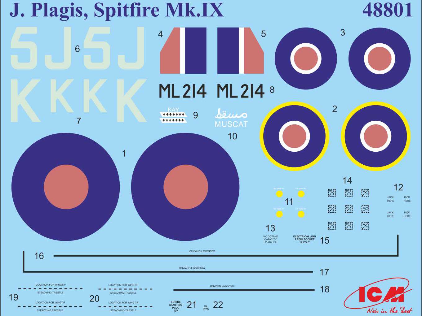 Сборная модель ICM Спитфайр Mk.IX с пилотами и техниками ВВС Великобритании (48801) - фото 10