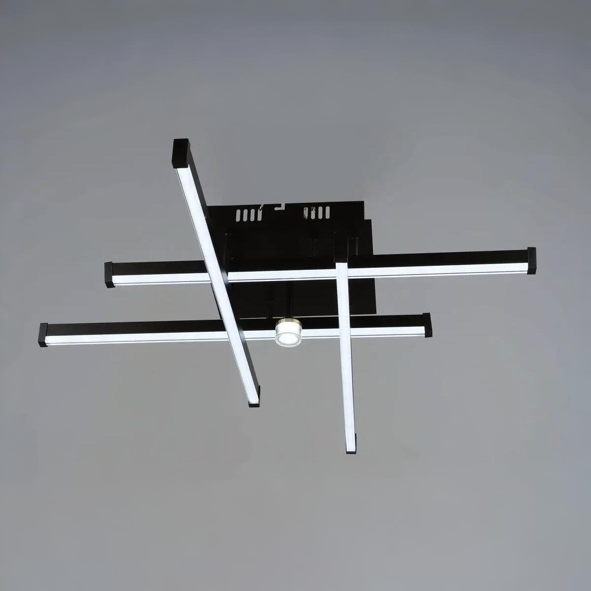 Люстра светодиодная Sirius с линейными плафонами 50W 3000K/6500K Золотой/Черный (B YH1314/4+1 BK+GD)