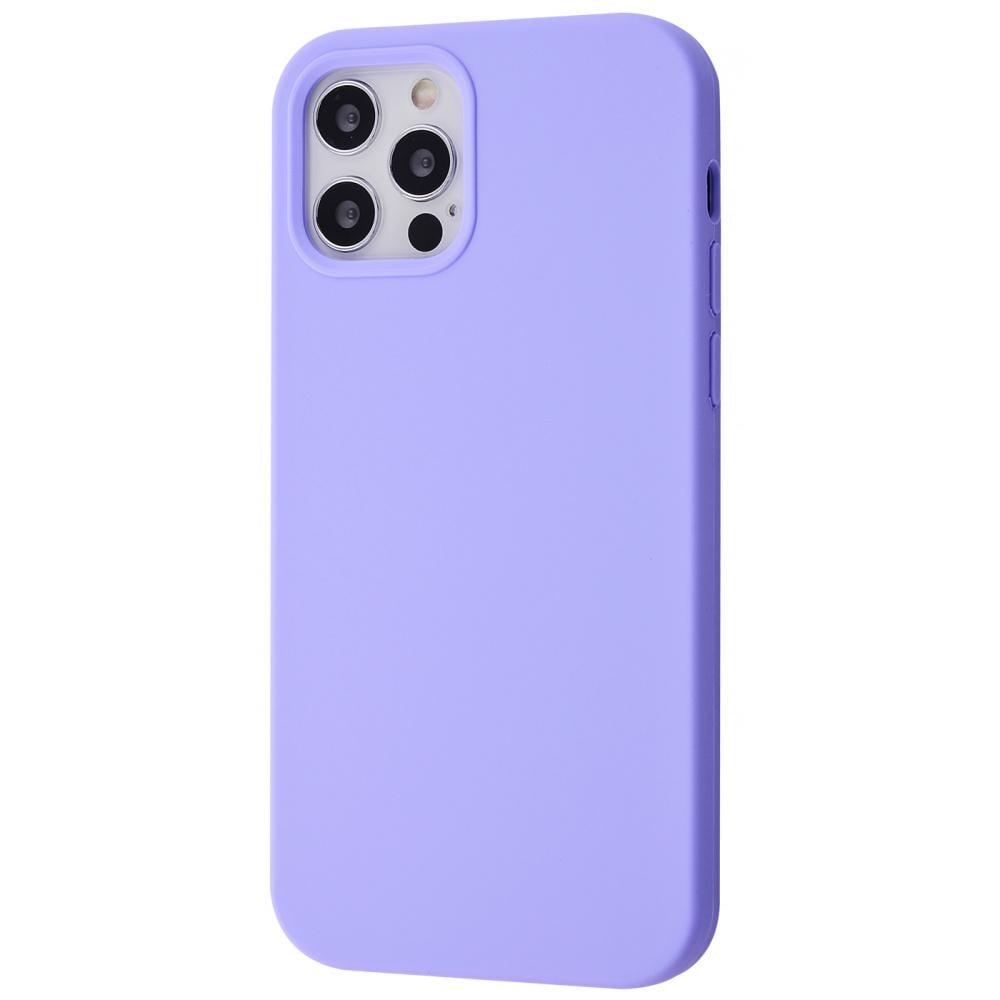 Чехол с мягкой подкладкой WAVE Full Silicone Cover iPhone 12/12 Pro light purple Фиолетовый