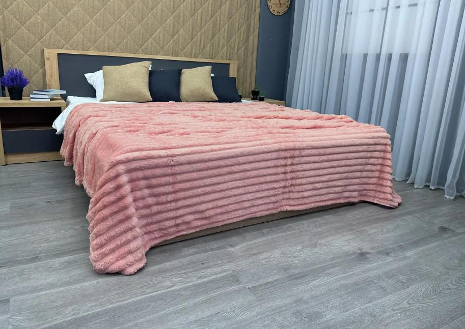 Покрывало плюш VIP Шарпей в полоску 200х230 см Розовый (87-140) - фото 4 Покрывало плюш VIP Шарпей в полоску 200х230 см Розовый (87-140) - фото 4