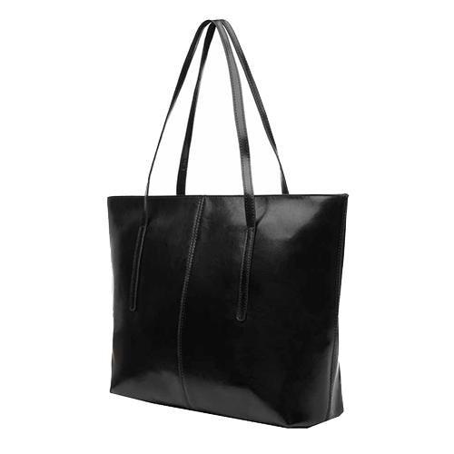 Сумка жіноча з натуральної шкіри Felicita Milano 35x14x30 см Чорний (55-259_black) - фото 2