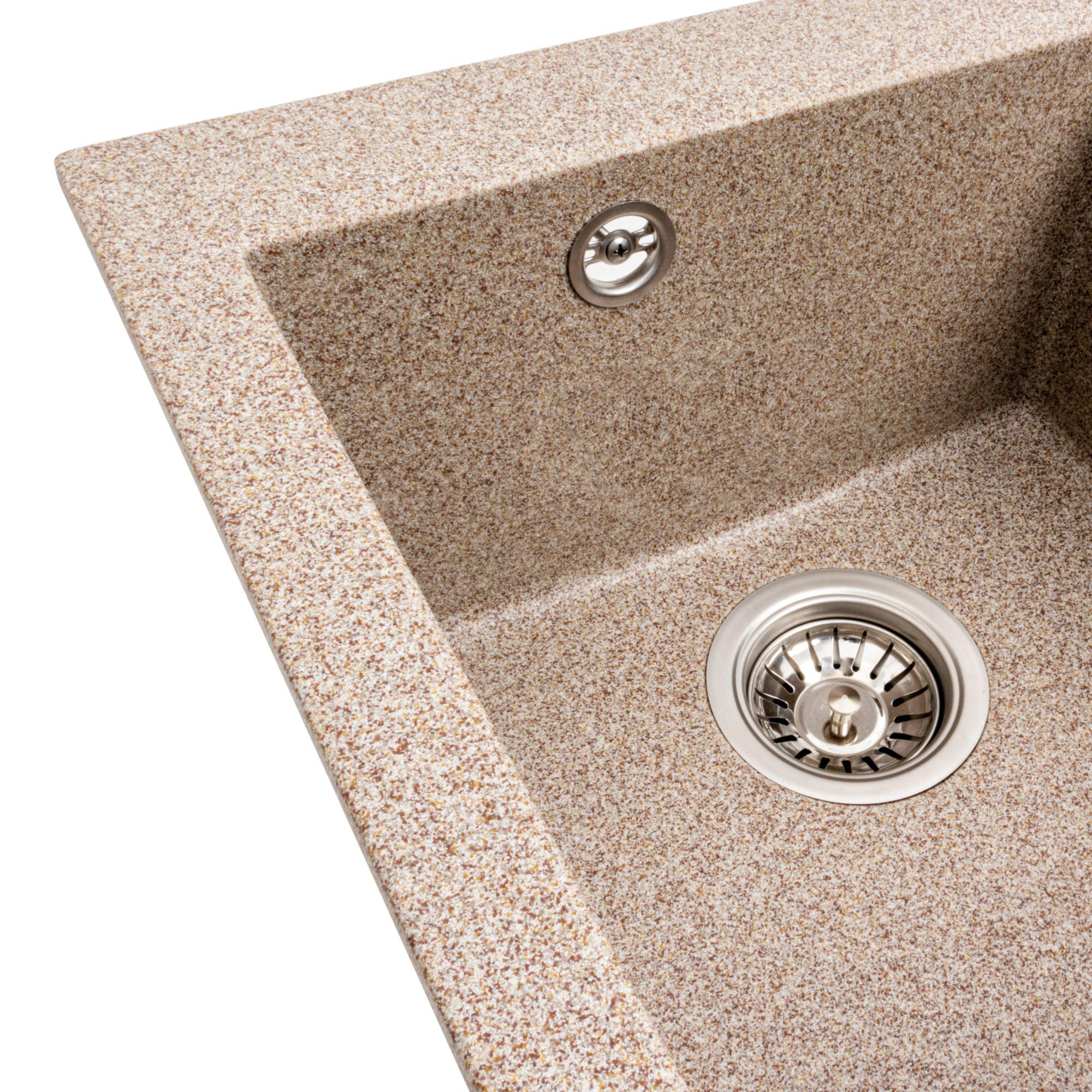 Мийка гранітна для кухні Platinum 4150 SOKIL матова Карамельний - фото 4 Мийка гранітна для кухні Platinum 4150 SOKIL матова Карамельний - фото 4