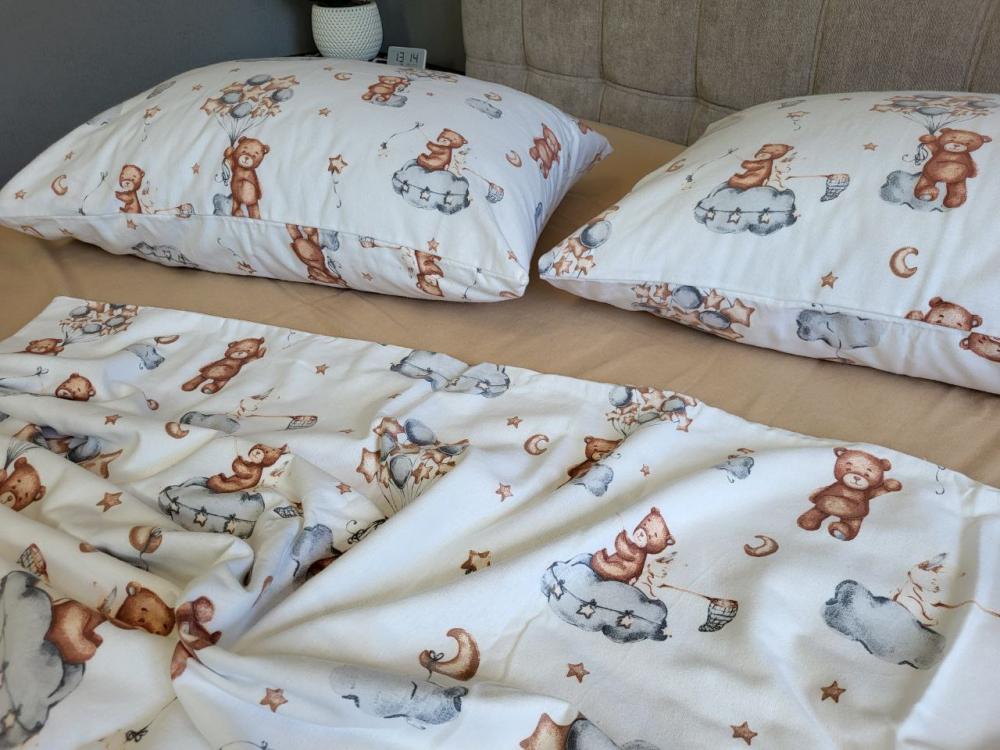 Комплект постельного белья Медвежонок Turkish flannel детский 105х145 см Бежевый (1979671357)