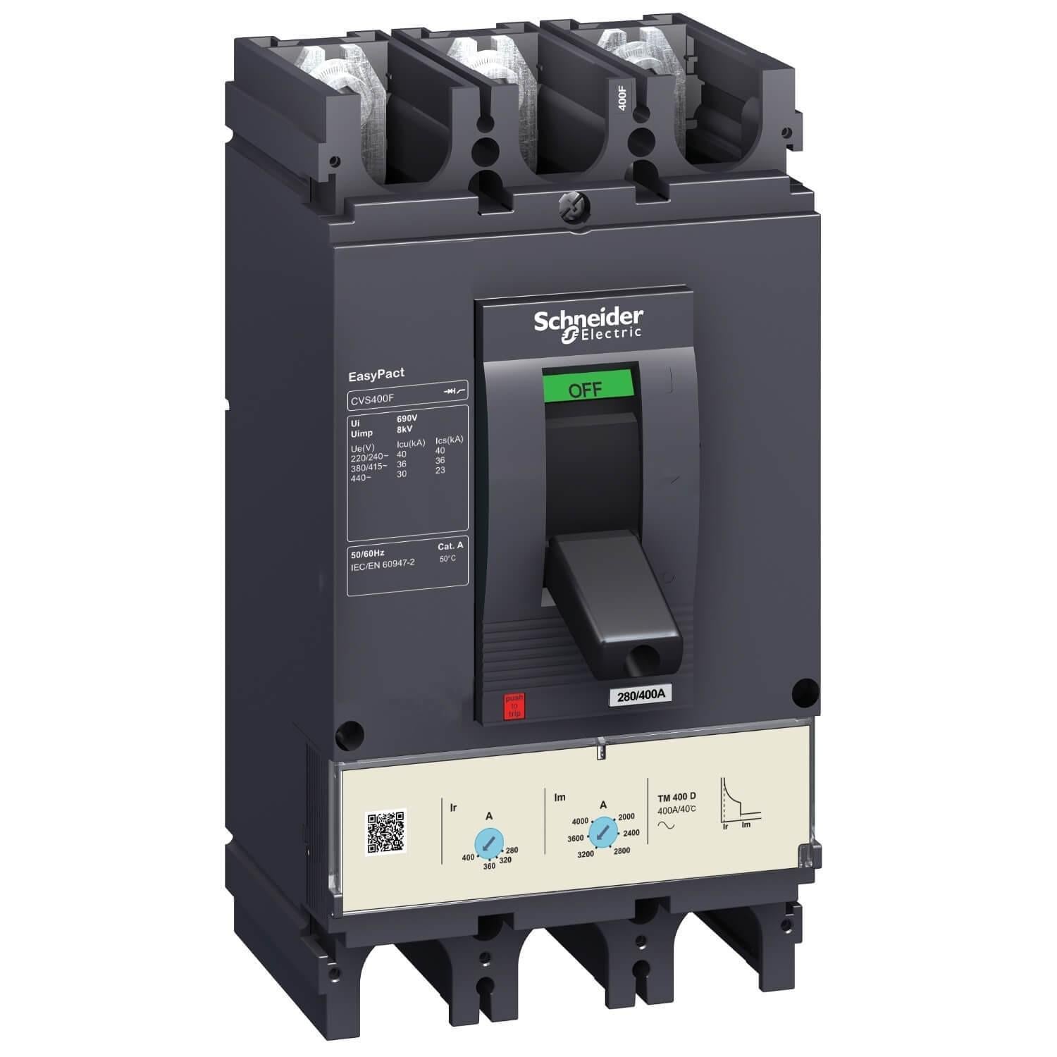 Автоматичний вимикач корпусний Schneider Electric EASYPACT CVS TM400D 400F 36 кА 3P (LV540306)
