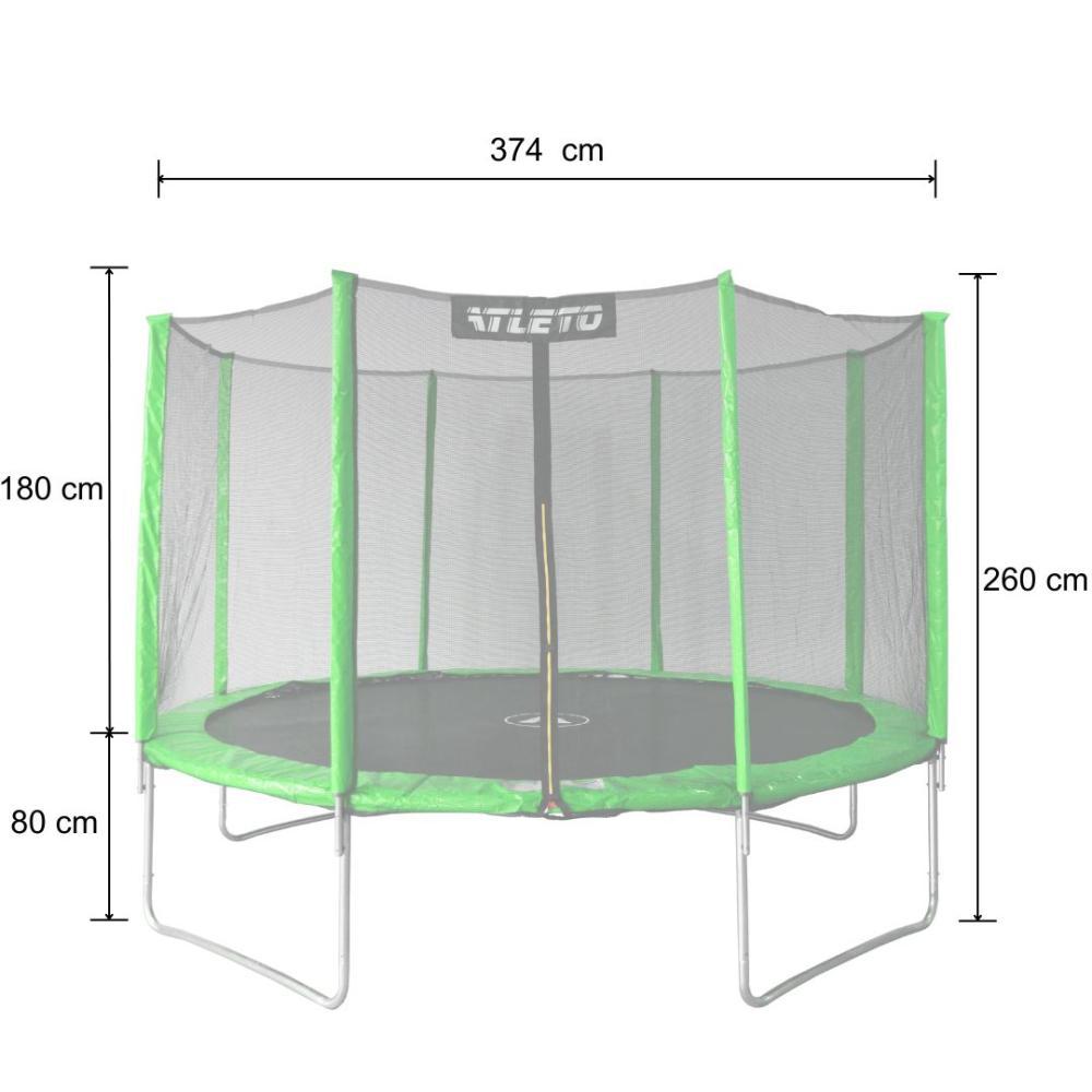 Батут дитячий Atleto з сіткою 374 см Зелений (42400460) - фото 5