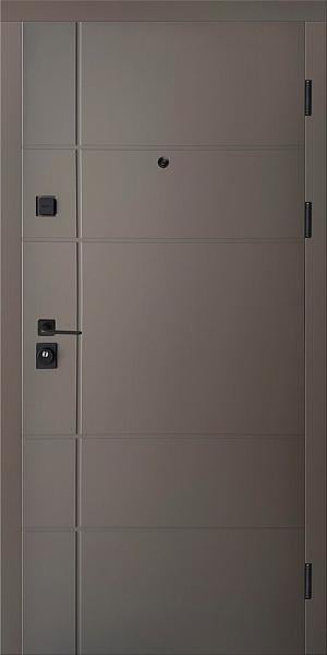 Дверь входная квартирная ТЕРМОПЛЮС Софттач правый 2050х860 мм Темный хаки (86R)