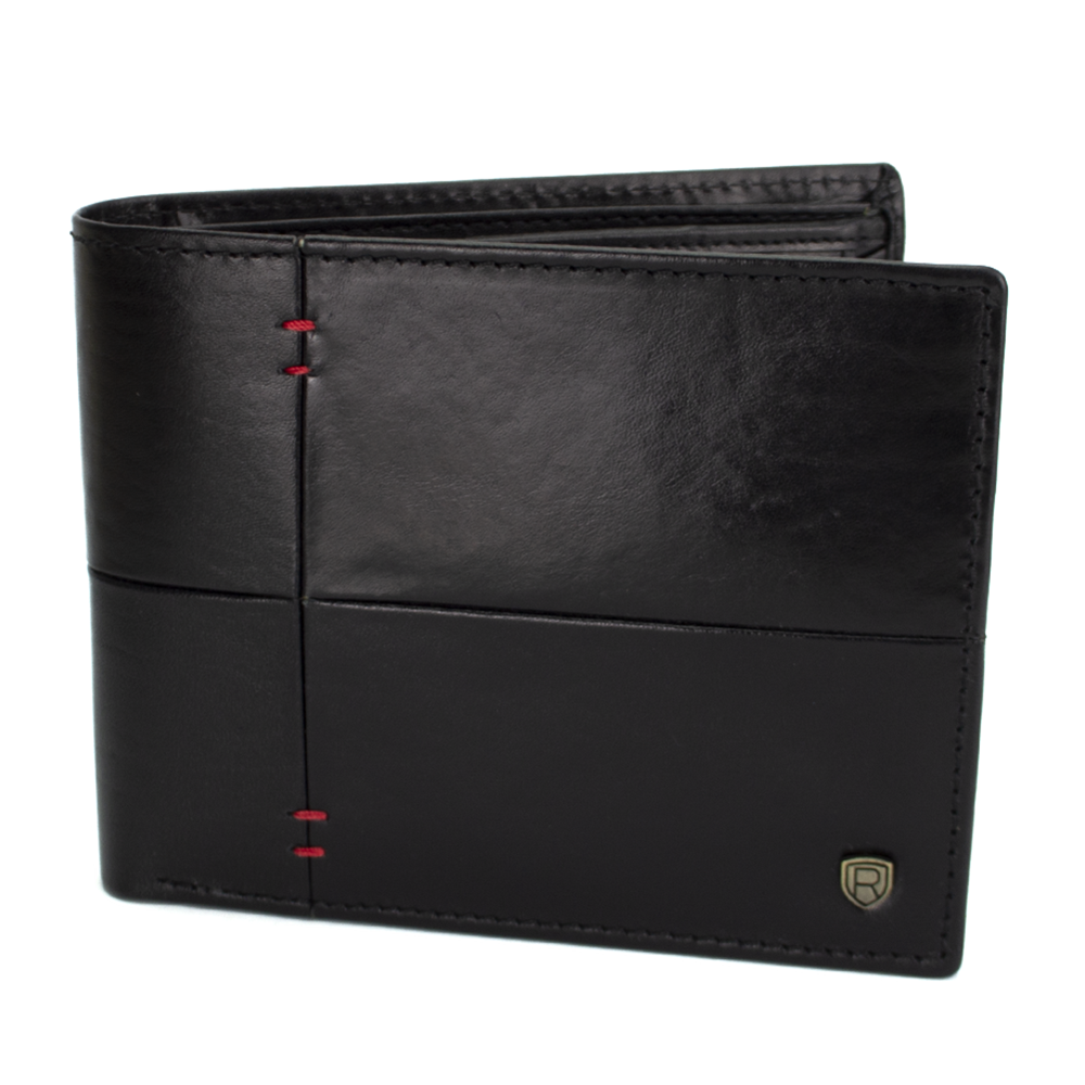 Мужское кожаное портмоне Rovicky N992-RVTS Black/Red