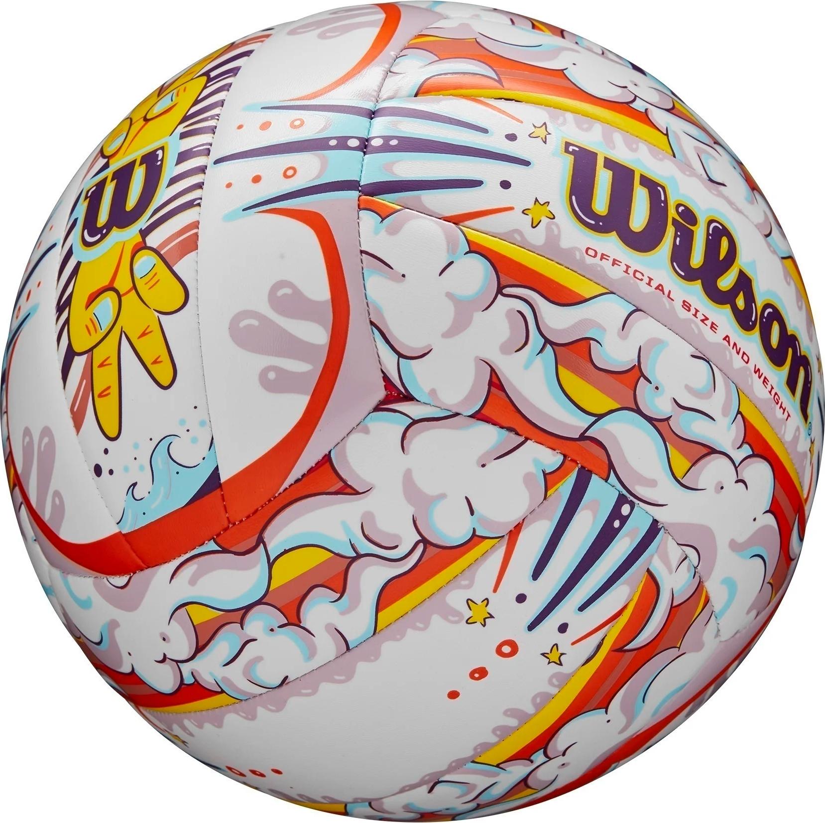 Волейбольний м'яч Wilson GRAFFITI PEACE р. 5 Біло-фіолетовий (WV4006901XBOF) - фото 4