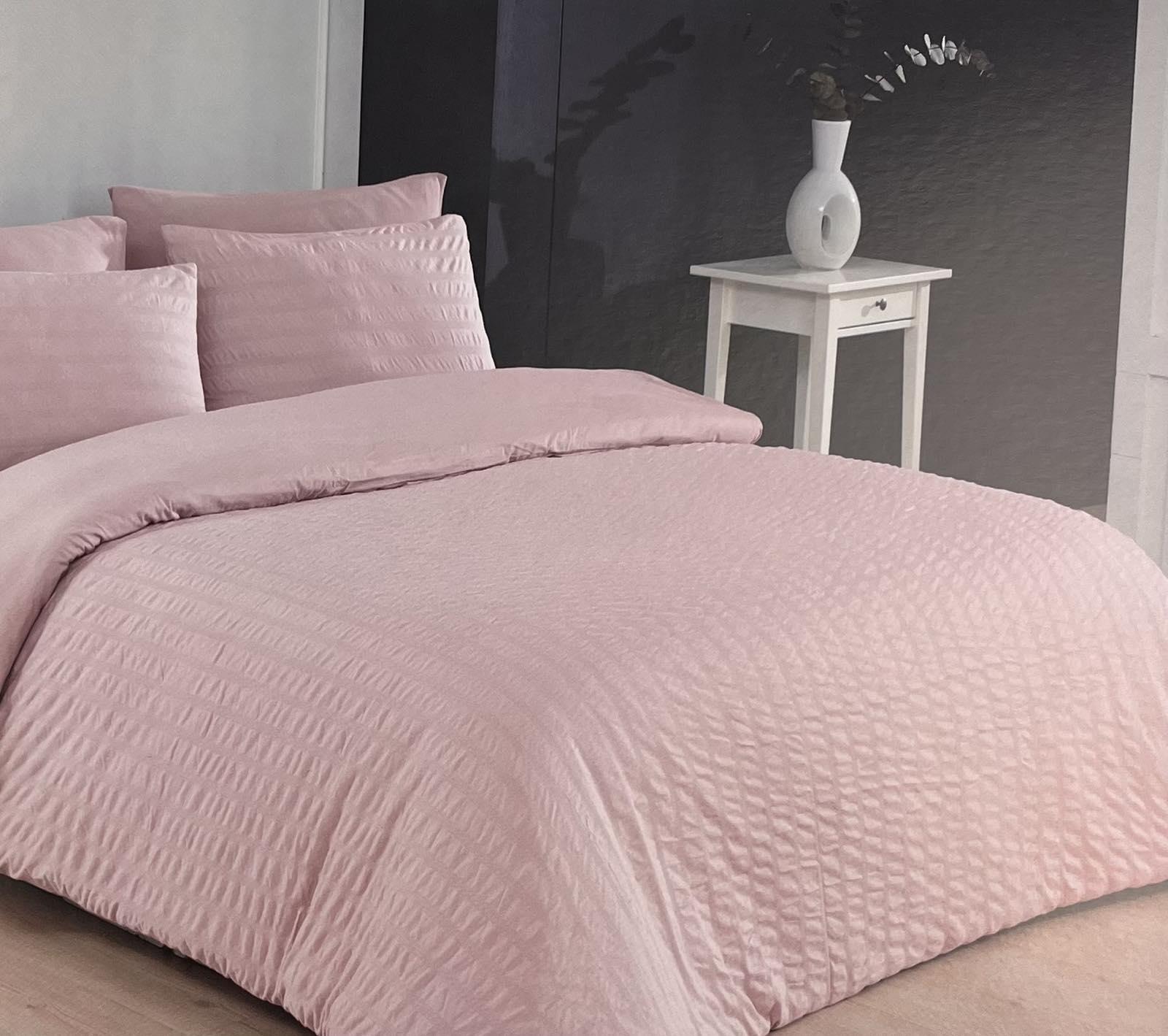 Комплект постельного белья Maison D'or Elissa Natural трикотаж-страйп 200х220 см Rose (CN25958)