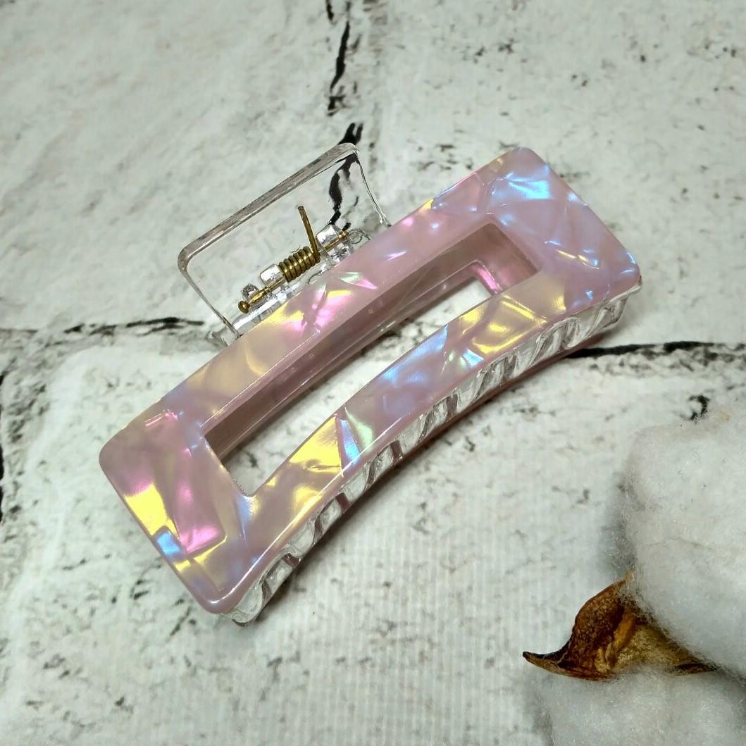 Крабик для волос Перламутровый заколка зажим 8,5 см Сиреневый (261718-4)