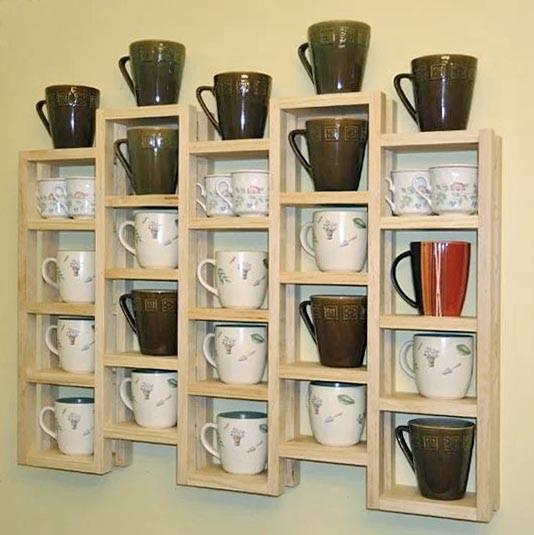 Полка для кружек из дерева Варсер Бланже (СДК-003901)