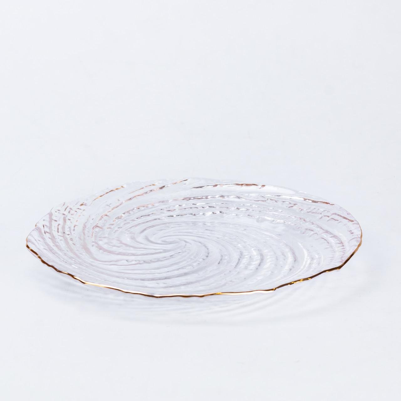 Тарілка десертна із золотим обідком HP4144 Ø18 см Прозорий (A-032429) - фото 3