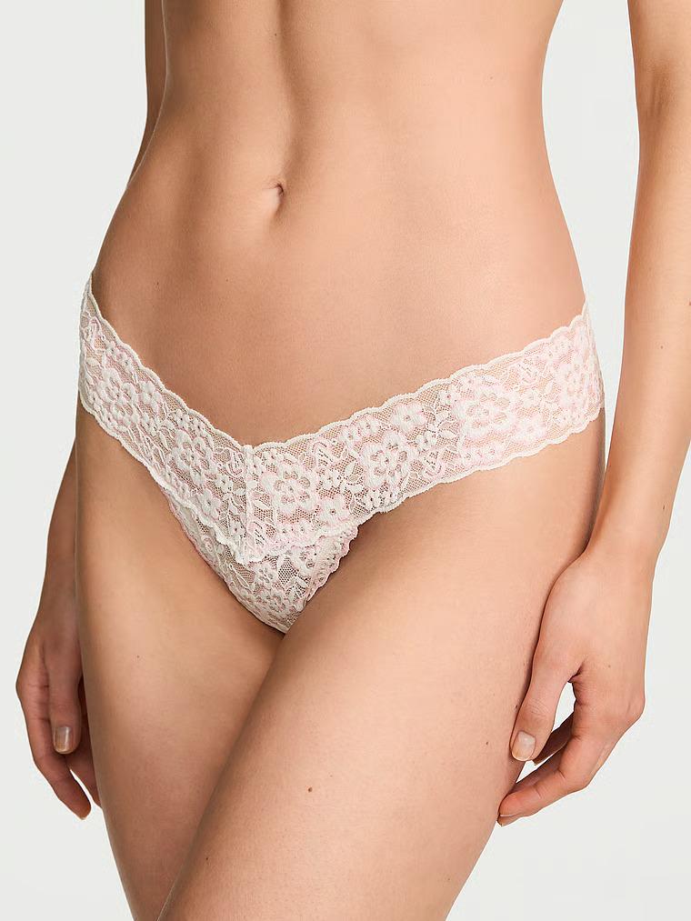 Трусики Victoria's Secret Lace Thong Panty White M Белый (27272278)