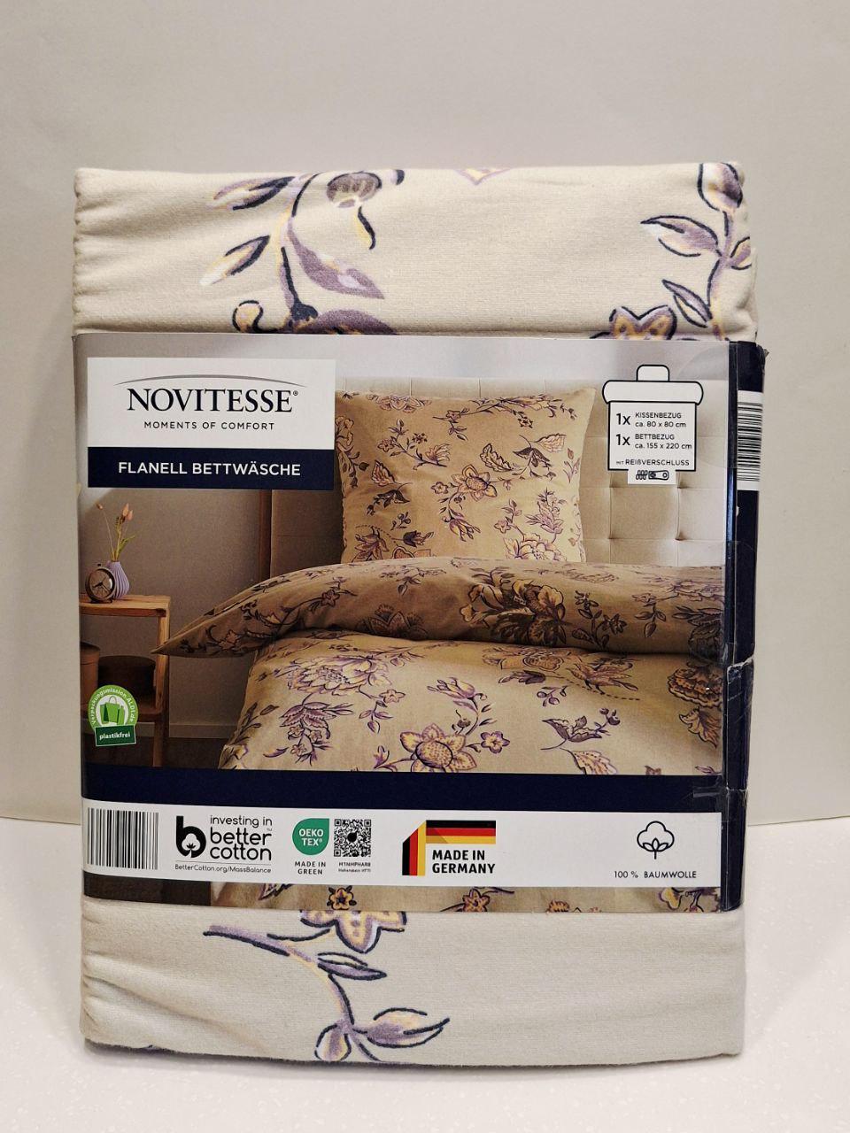 Пододеяло Novitesse Цветы из фланели 155х220 см и наволочка 80х80 см (2348)