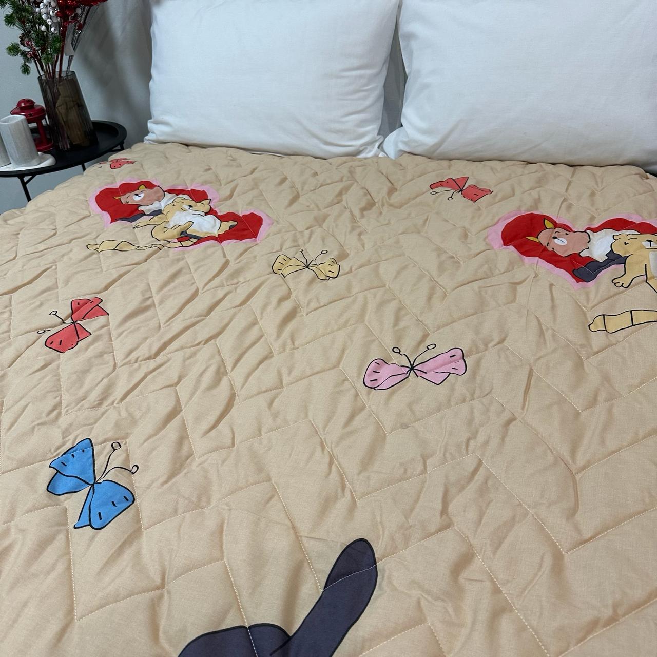 Покрывало-одеяло детское двустороннее Кошки 150х210 см Бежевый (P-DL-3) - фото 4