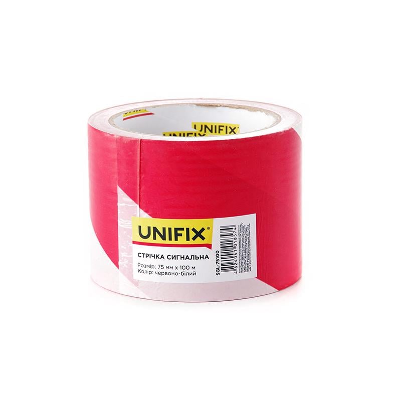 Лента сигнальная Unifix 75 мм x 100 м Красно-белый (18664919) Лента сигнальная Unifix 75 мм x 100 м Красно-белый (18664919)