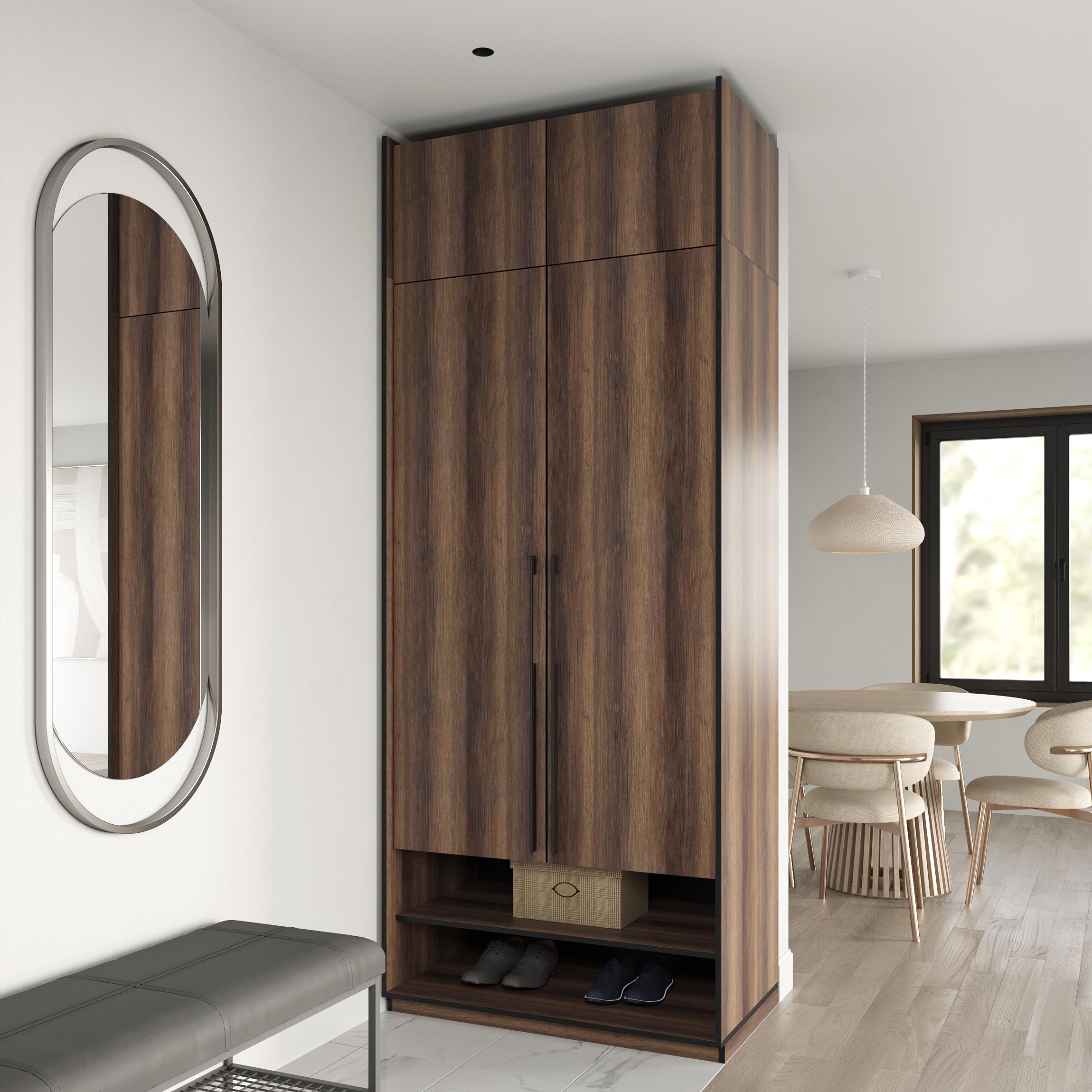 Шафа в передпокій розпашна дводверна з антресолью на 8 полиць 1002х2500х570 мм Дуб кверкус (mr-3a-kv)