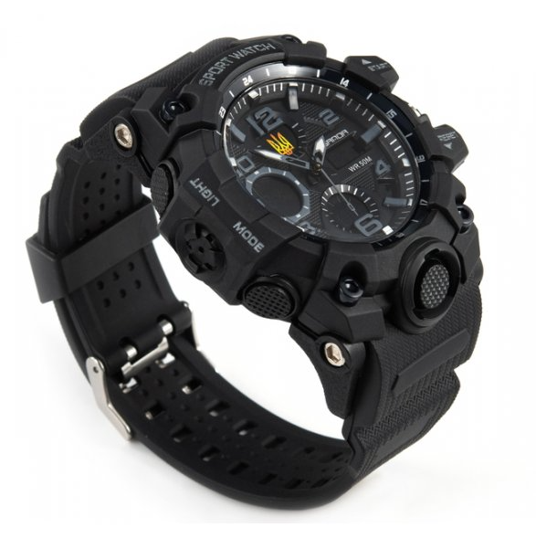 Годинник чоловічий Sanda Peremoga з тризубом Чорний - фото 3 Годинник чоловічий Sanda Peremoga з тризубом Чорний - фото 3