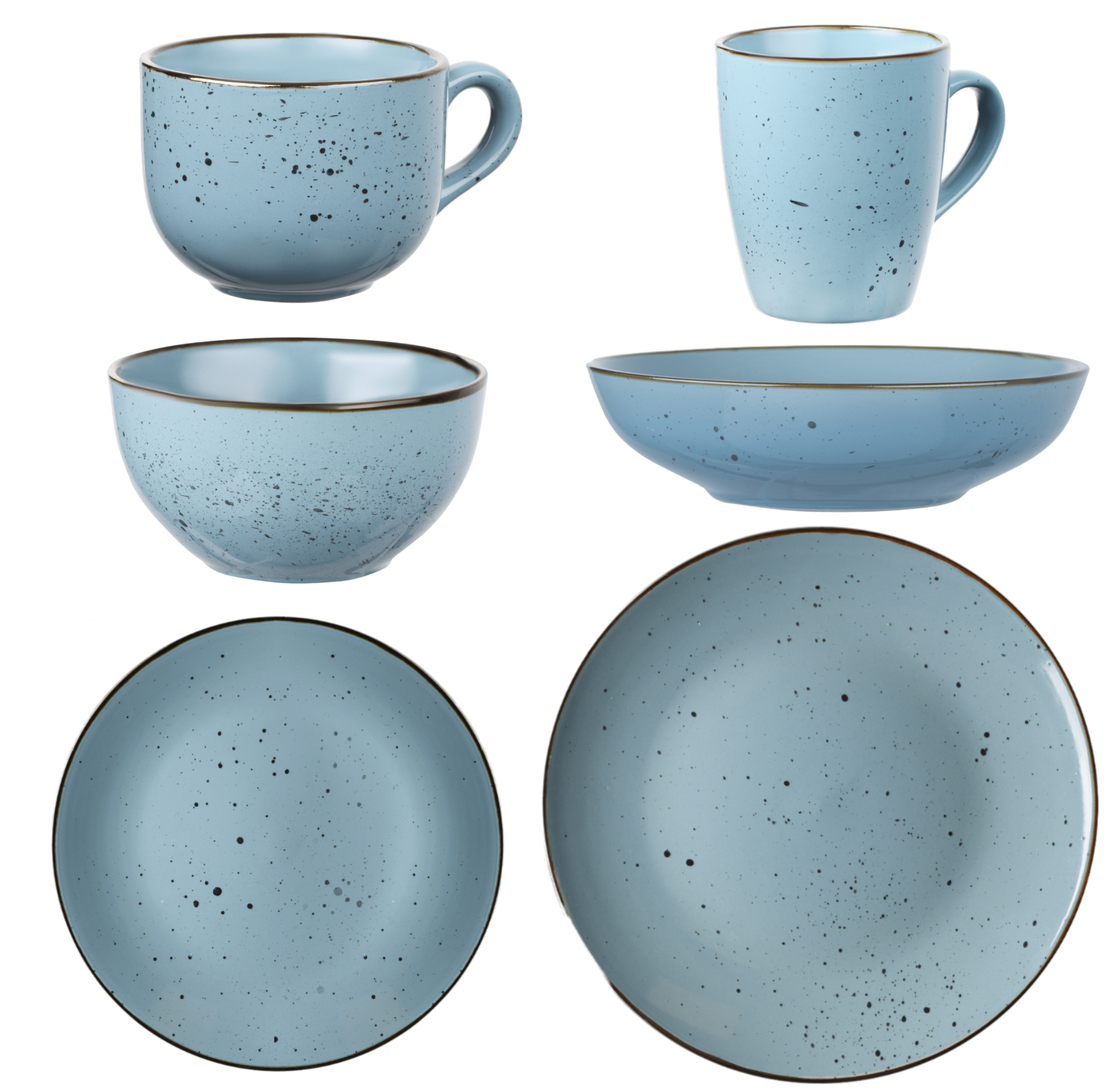 Сервиз столовой посуды Ardesto Bagheria 24 предмета 4 персоны каменная керамика Синий - фото 1