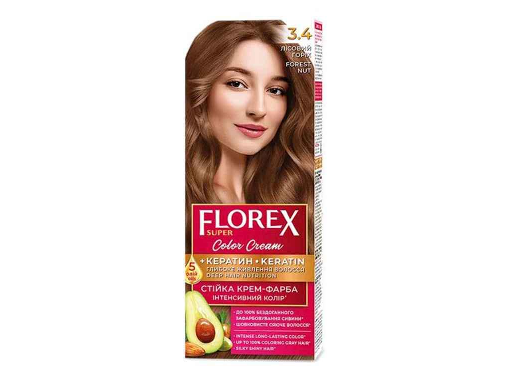 Крем-краска Florex Кератин 3.4 Лесной орех (903995)