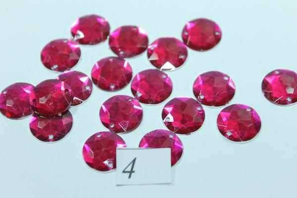 Камни пришивные Кружок маленький 14 мм 30 шт. Розовый