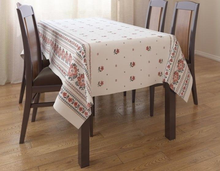Скатерть для кухни Вышиванки из льна 150x180 см (Е05010В-3)