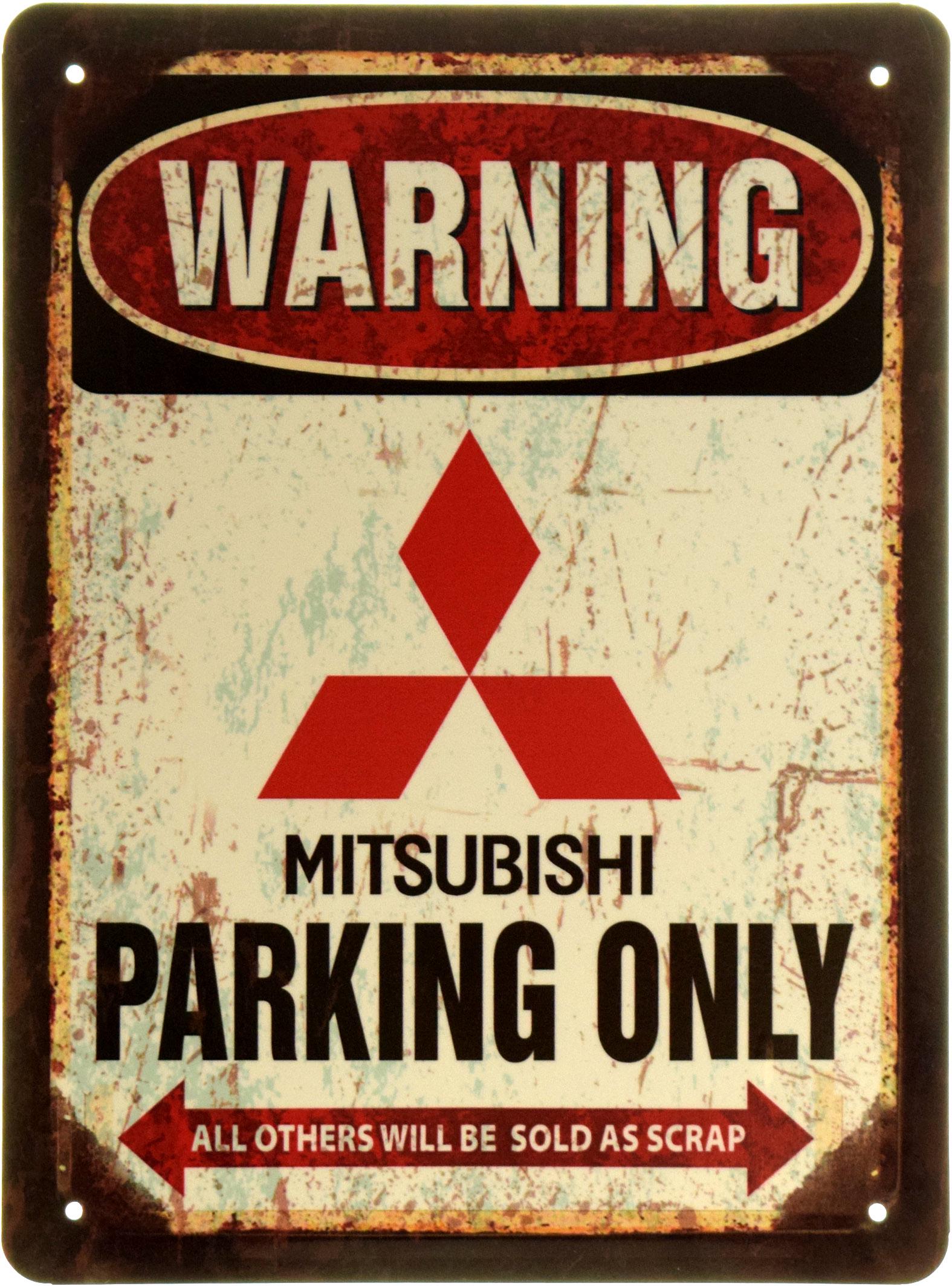 Табличка металева "Warning Mitsubishi Parking Only" 20х27 см (ms-103983)