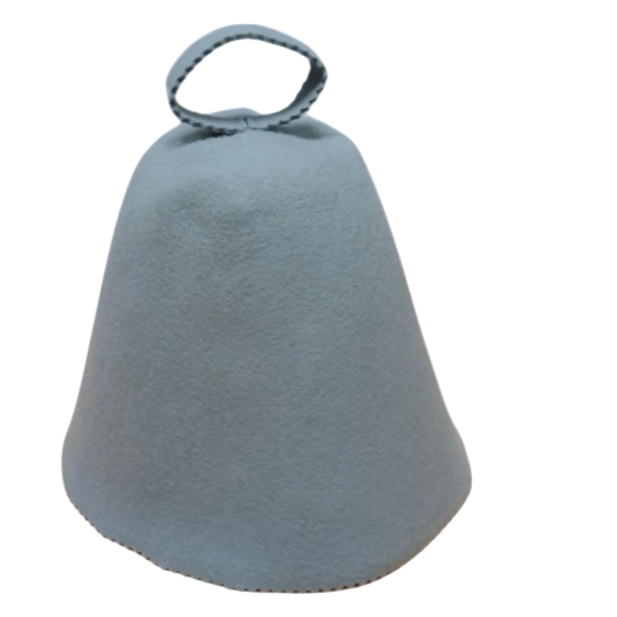 Шапка для лазні та сауни з натурального фетру цільна вовняна Сірий