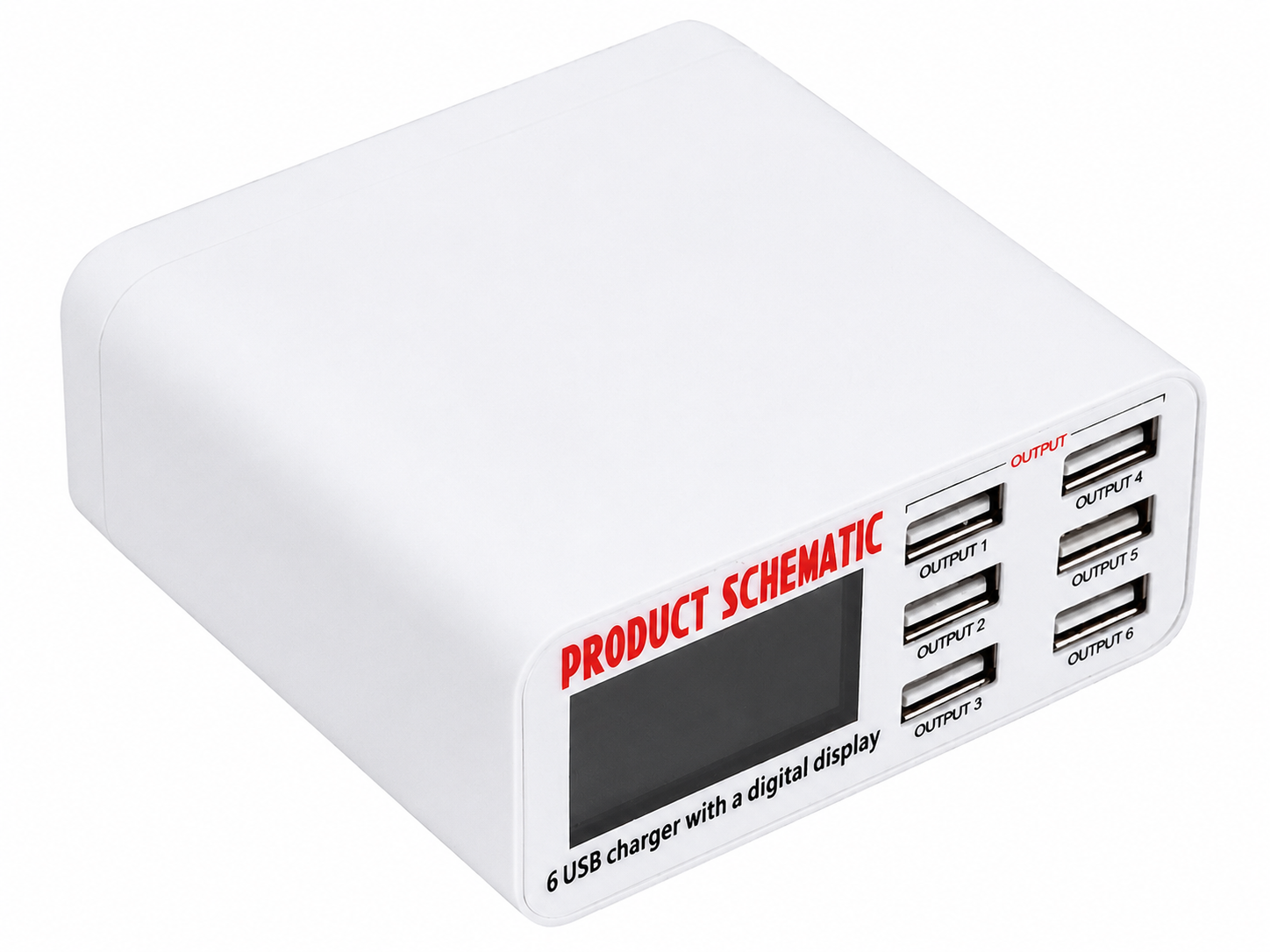 Зарядное устройство для 6 USB портов 6A с LSD экраном (1003-607-00)