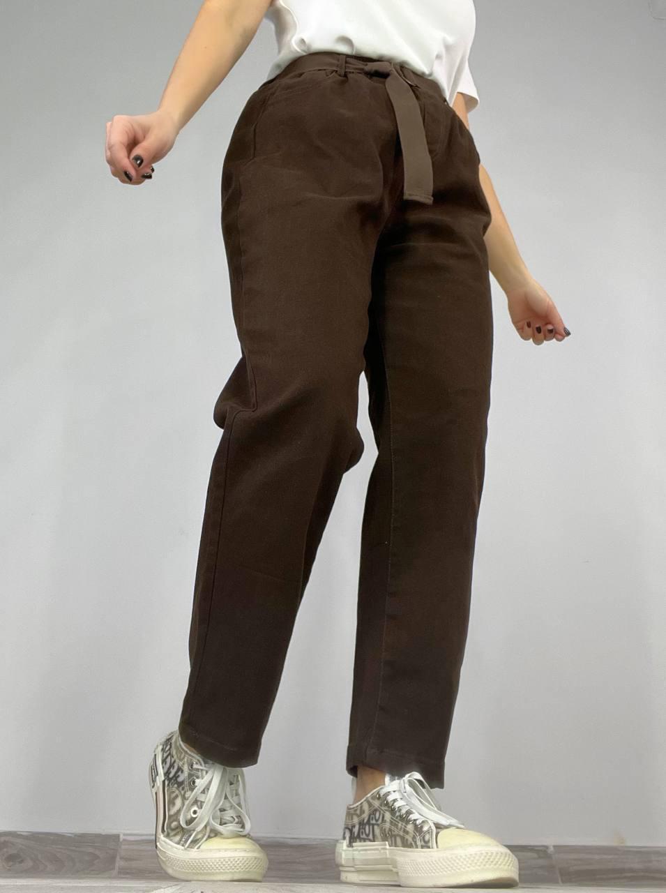 Джинси жіночі A-N 25072 MOM банани талія на резинці з ременем стрейчеві оверсайз M Коричневий (3612) - фото 9 Джинси жіночі A-N 25072 MOM банани талія на резинці з ременем стрейчеві оверсайз M Коричневий (3612) - фото 9