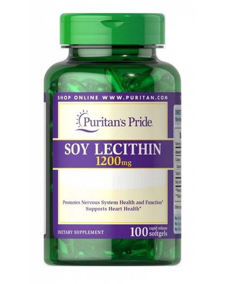 Соевый лецитин Puritan's Pride 1200 мг 100 гел. капс.