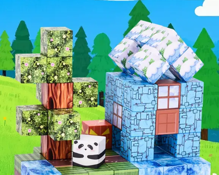 Конструктор магнитный Minecraft Дом с пандами 100 шт. (2698859963) - фото 2