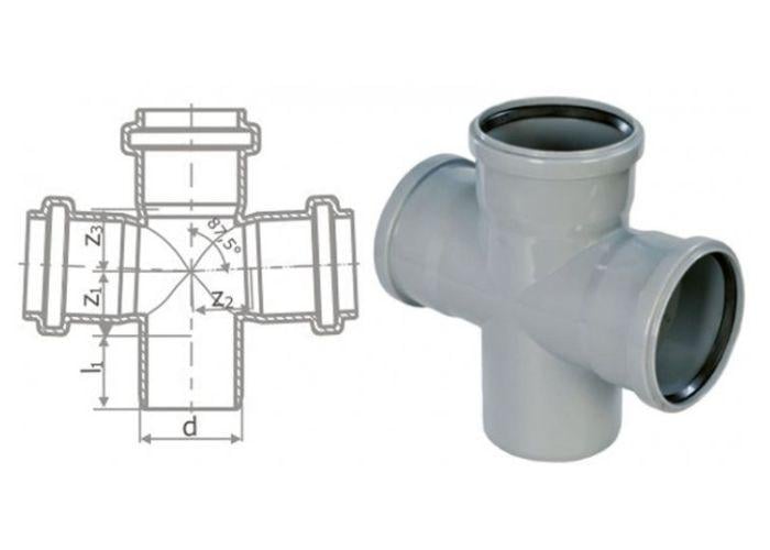 Хрестовина каналізаційна Pestan ⌀ 110х110х110 мм 87,5º рівнопрохідна - фото 2