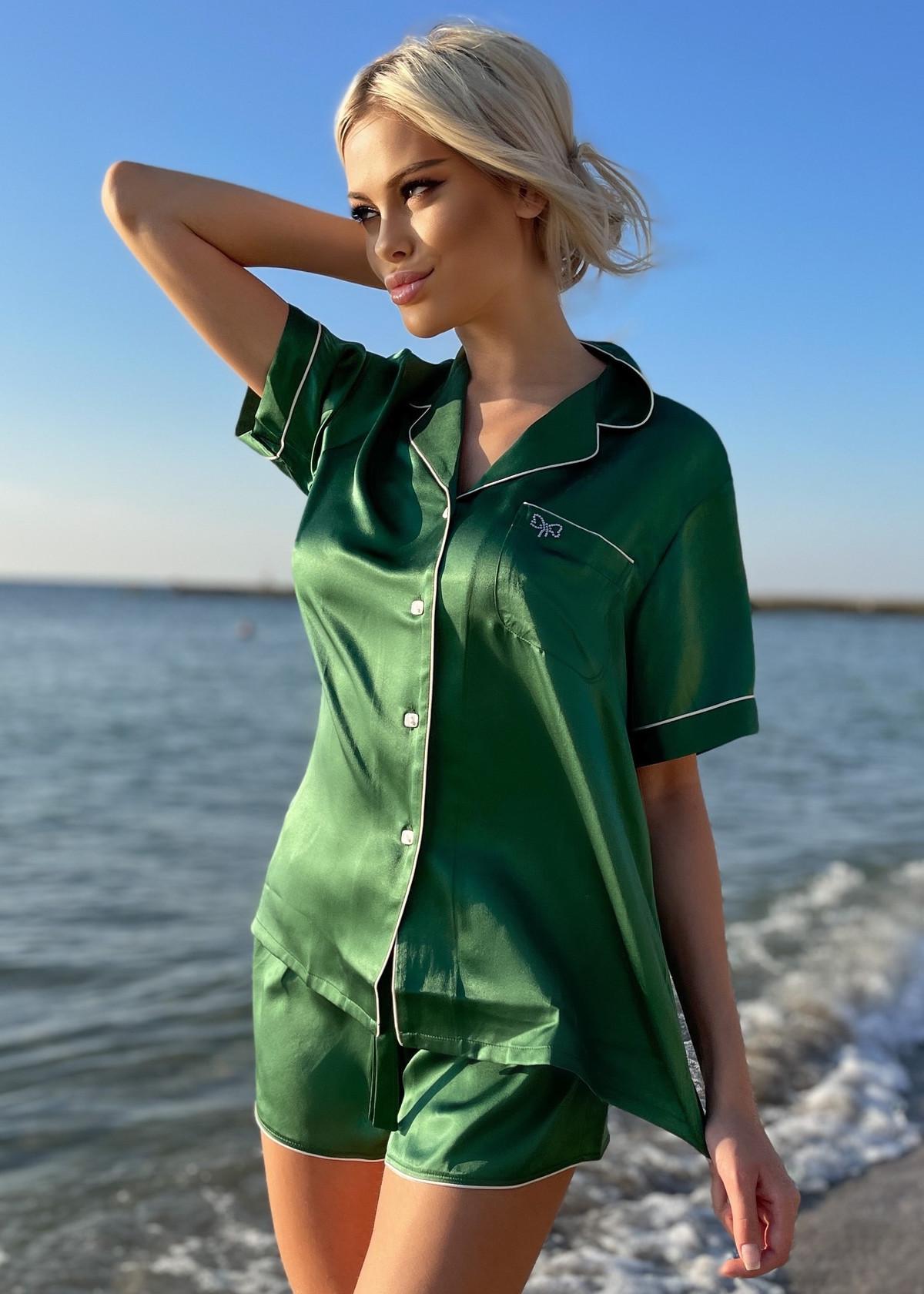 Пижама шелковая Silk Kiss Милан M Зеленый (13524259) Пижама шелковая Silk Kiss Милан M Зеленый (13524259)