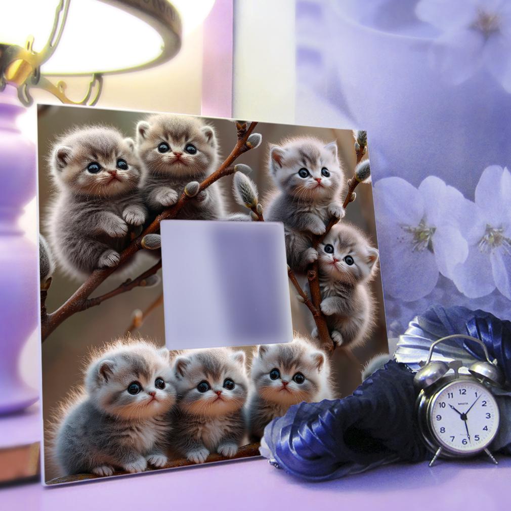 Зеркало декоративное Котята на ветках вербы 260х260 мм (M04656) - фото 3