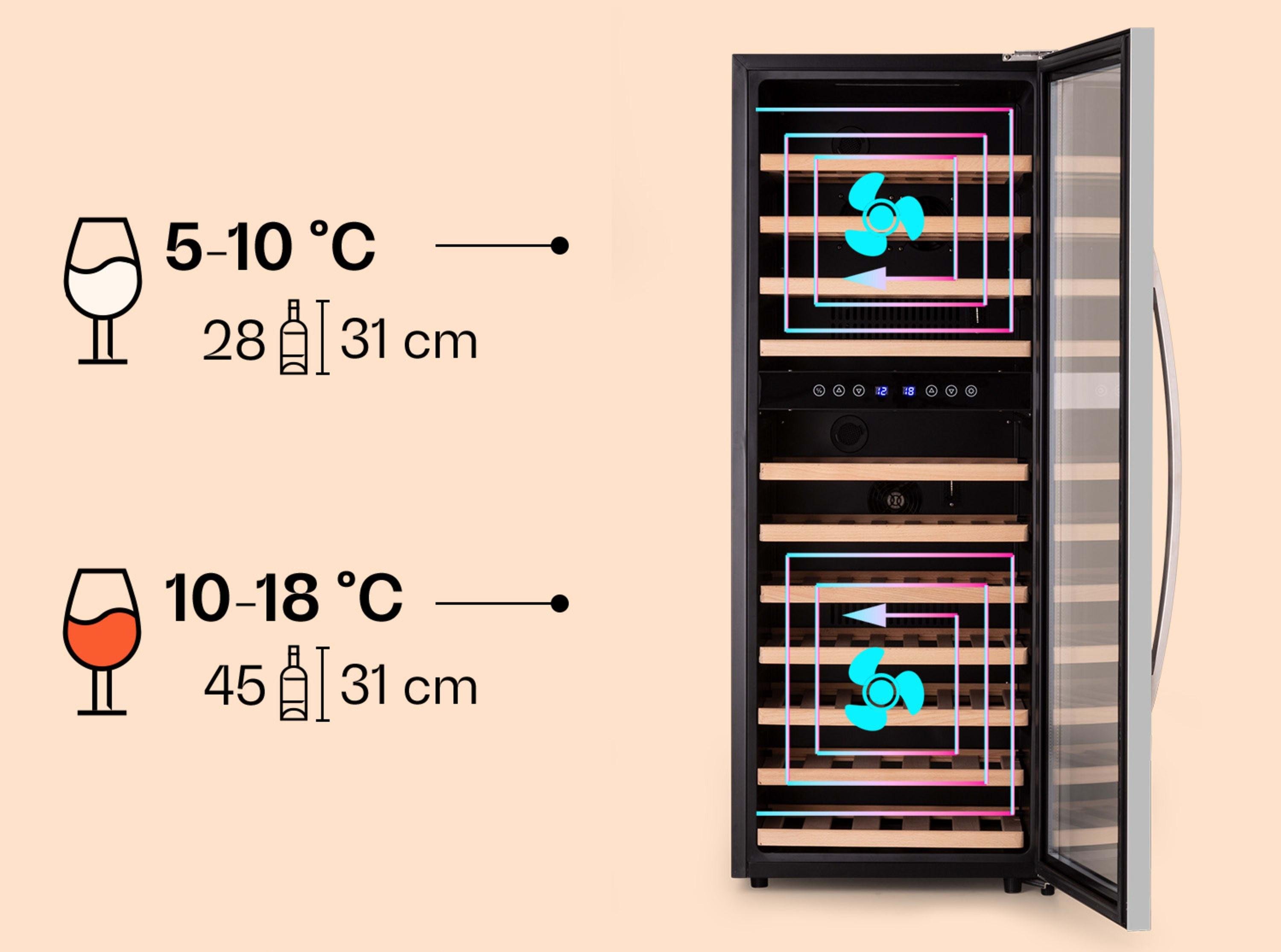 Холодильник для вина KLARSTEIN Vinamour 73 Duo 2 зоны двери (10041314) - фото 4 Холодильник для вина KLARSTEIN Vinamour 73 Duo 2 зоны двери (10041314) - фото 4