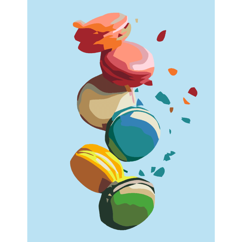 Картина по номерам Rosa Macarons 35х45 см (Az-218883)