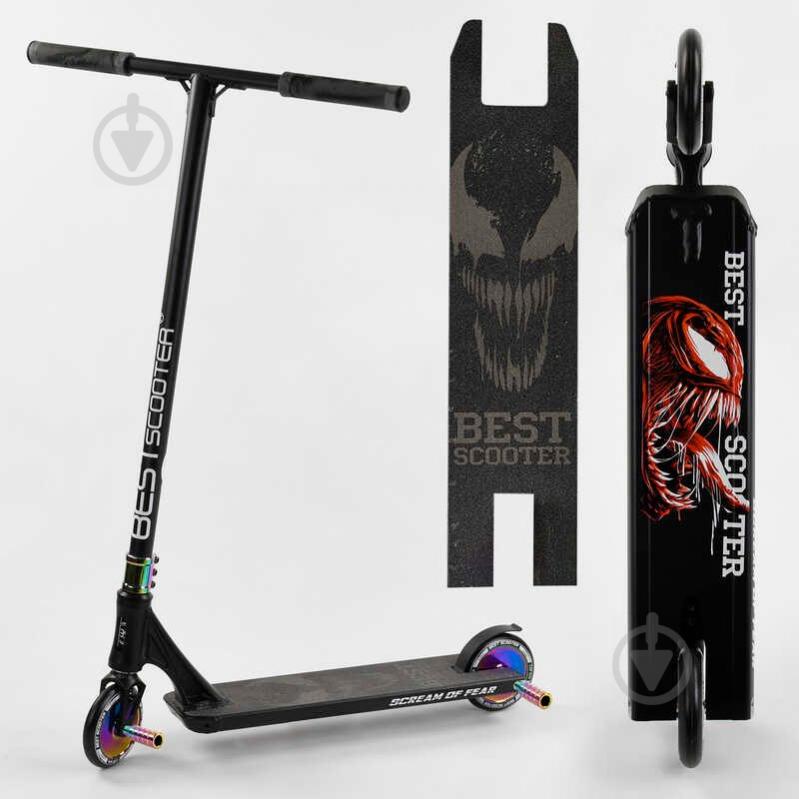 Самокат трюковый Best Scooter "SIMBIOTE" HIC-система, ПЕГИ, алюминиевый диск и дека Black (102305) - фото 2