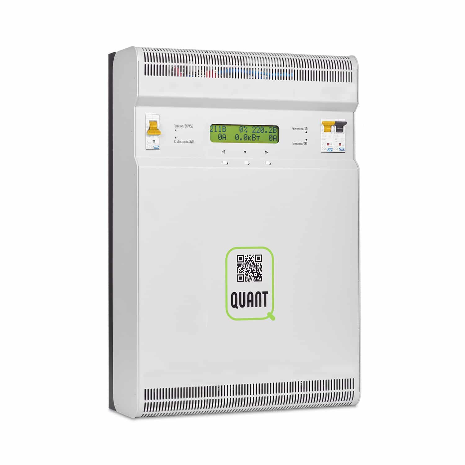 Стабилизатор напряжения Quant-5.5 однофазный инверторный 5,5 kW Light Grey (QUANT-05-1F)