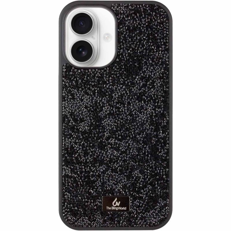 Противоударный TPU чехол Bling World Rock Diamond для Apple iPhone 16 (6.1") Черный