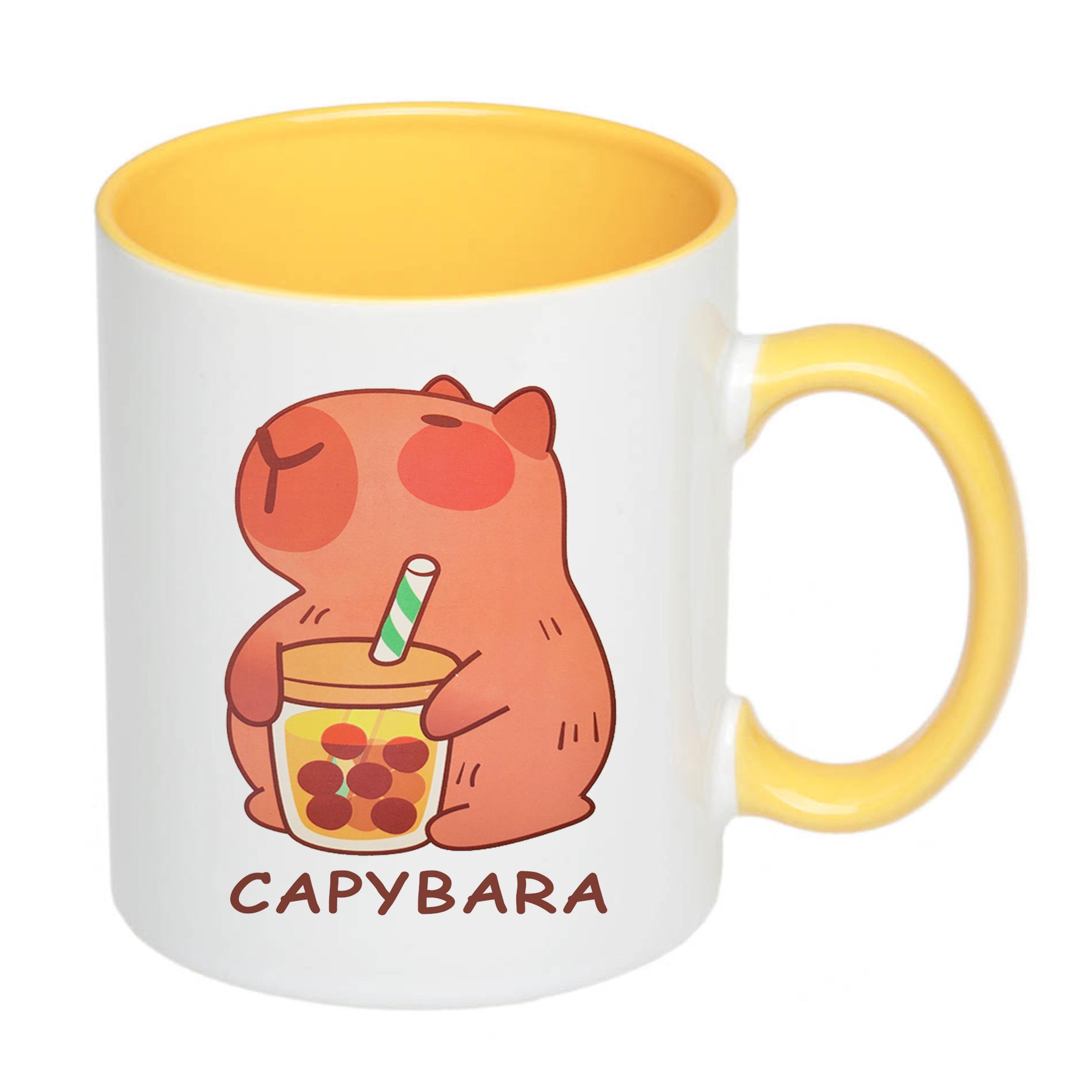 Чашка с печатью Капибара 330 мл Желтый (23947) - фото 2 Чашка с печатью Капибара 330 мл Желтый (23947) - фото 2