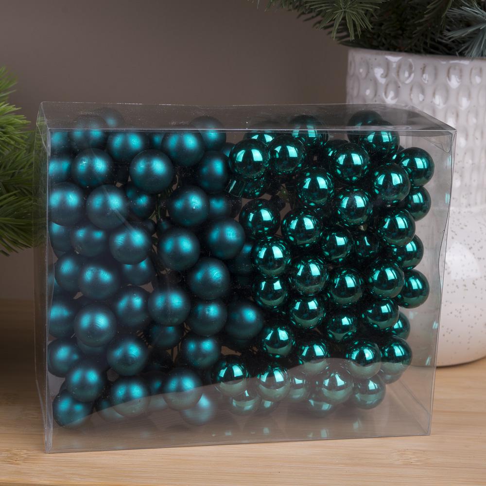 Шары новогодние на проводе из стекла в коробке Зеленый (2603-9)