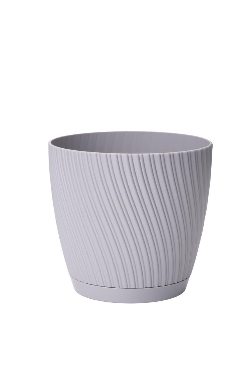 Горшок для цветов Form-Plastic Мика круглый 1,14 л 12х11 см Платина