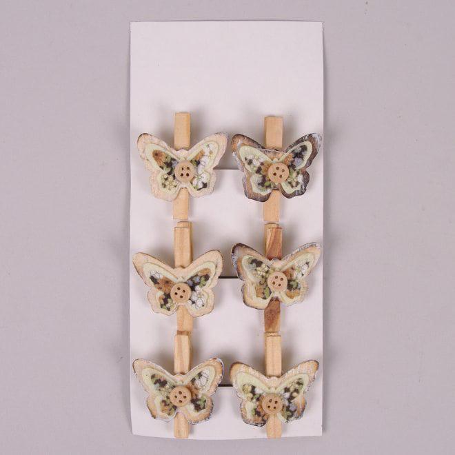 Декорація на прищіпці Flora Метелик 6 шт. (22646)