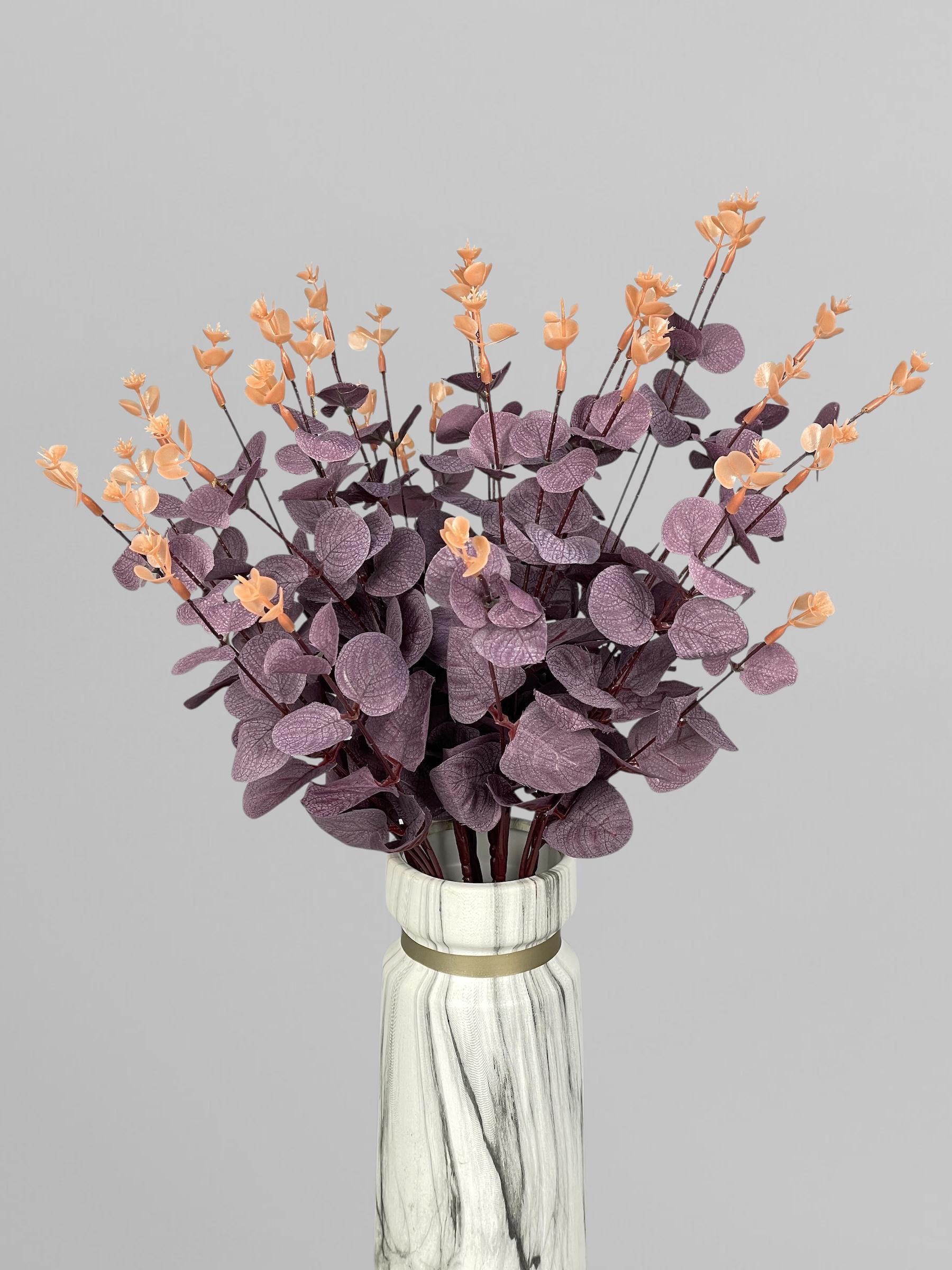 Искусственный куст эвкалипта 46 см Темно-бордовый (Р05001) - фото 5