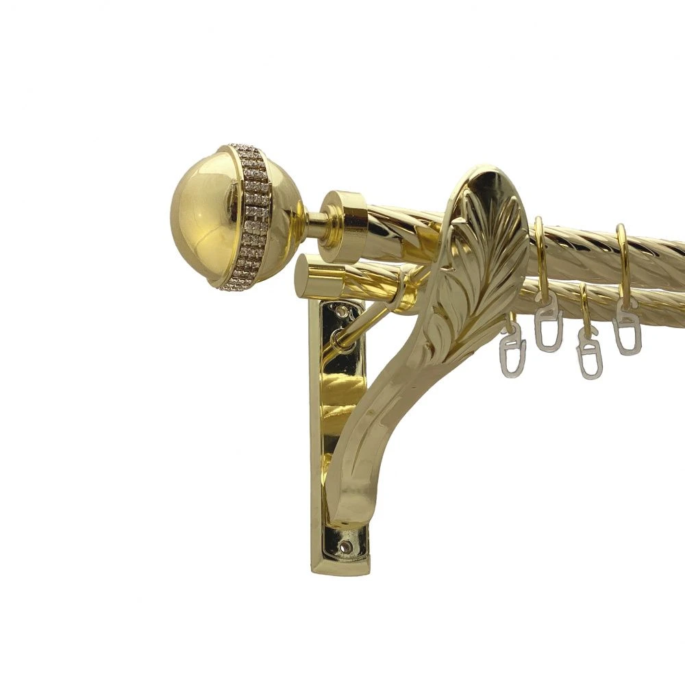 Карниз трубчатый двухрядный Orvit Авея 25/19 мм 240 см Золотой (000-6109)