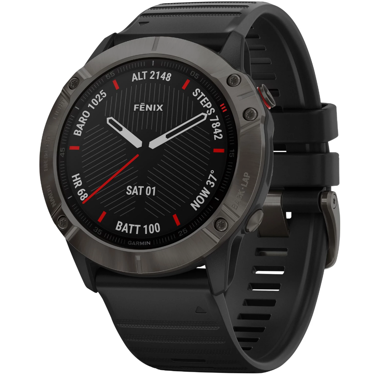 Смарт-годинник Garmin Fenix 6 Sapphire Сarbon Grey DLC with Black Band (010-02158-10/11) Смарт-годинник Garmin Fenix 6 Sapphire Сarbon Grey DLC with Black Band (010-02158-10/11)