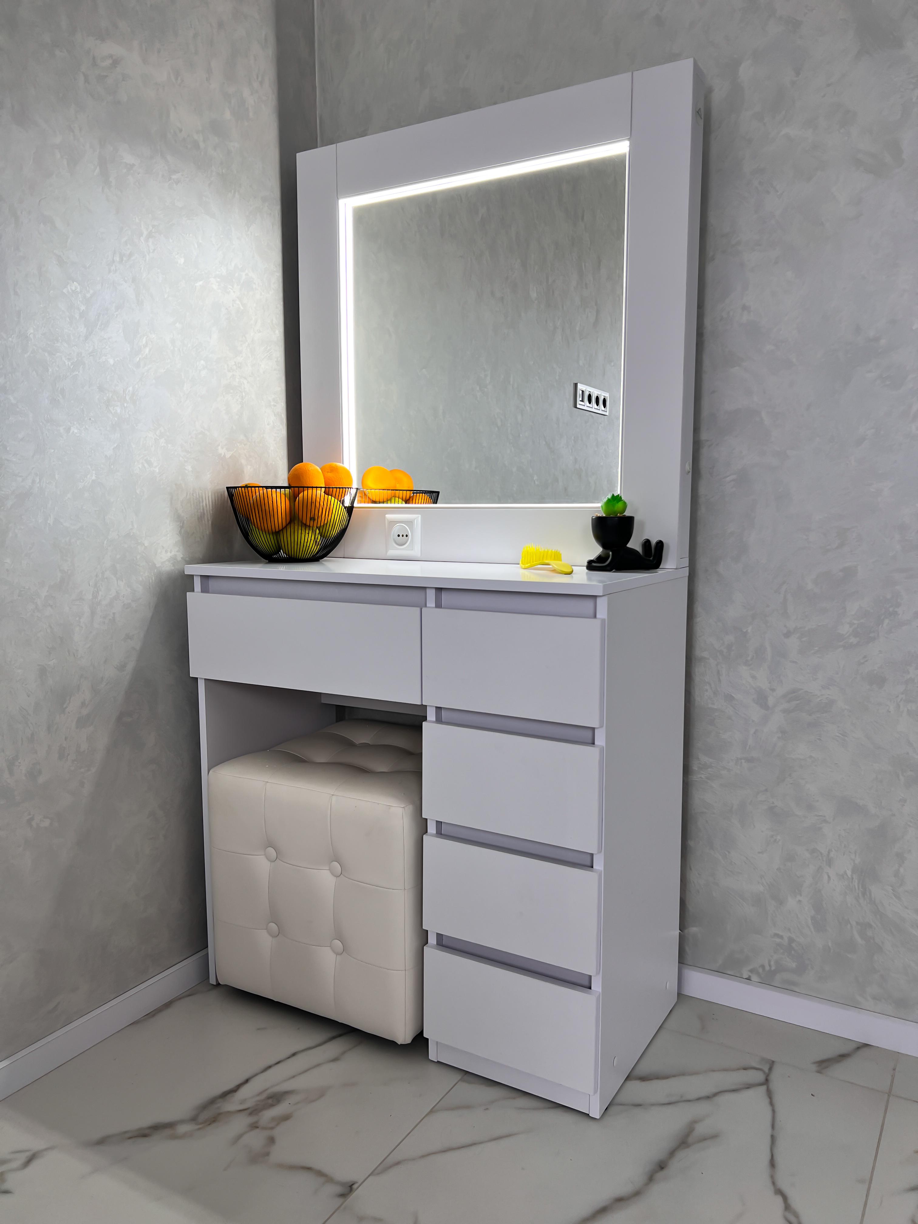 Туалетний столик ST5P з LED-підсвіткою 800x400x1600 мм Білий